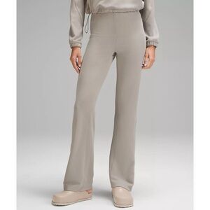 Lululemon Brushed Softstreme Ribbed Zip Flared Athletic Pants Riverstone 14 NWT